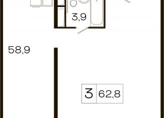 Продам 2-ком. квартиру, 62.8 м2, Одинцово, ЖК Сердце Одинцово, Вокзальная улица, 31А