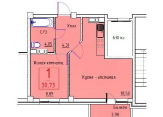 Продается 1-ком. квартира, 39.2 м2, поселок городского типа Ильский, улица Свердлова, 184