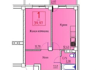 Продам 1-комнатную квартиру, 39.6 м2, поселок городского типа Ильский, улица Свердлова, 184