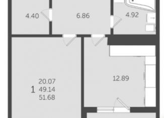 Продается 1-комнатная квартира, 51.7 м2, Краснодар, улица Строителей, 21, улица Строителей