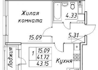 Продам 1-ком. квартиру, 43.2 м2, Санкт-Петербург, ЖК Модум, проспект Авиаконструкторов, 54