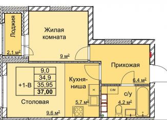 Продам 1-комнатную квартиру, 36 м2, Нижний Новгород, переулок Профинтерна, метро Заречная