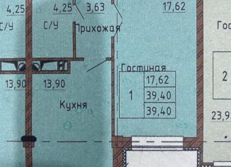 Продам квартиру со свободной планировкой, 40 м2, Нальчик, ЖК Восточный