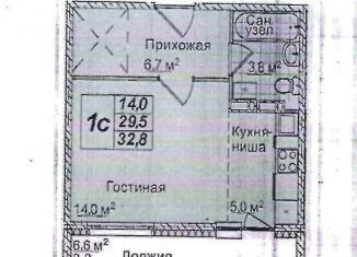 Продам 1-комнатную квартиру, 32.8 м2, Кемерово, микрорайон 7Б, 38Б, ЖК Кемерово-Сити