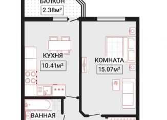 Сдам в аренду однокомнатную квартиру, 37 м2, Мурино, Екатерининская улица, 14