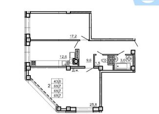 Продажа 2-комнатной квартиры, 69.7 м2, Ессентуки