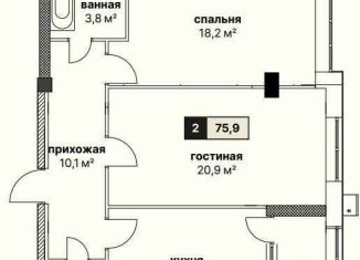 2-комнатная квартира на продажу, 75.9 м2, Ставрополь, Ленинский район, улица Ленина, 147