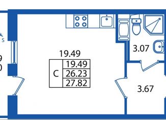 Продаю квартиру студию, 27.7 м2, Санкт-Петербург, ЖК Полис Приморский, проспект Авиаконструкторов, 61