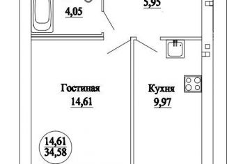 Продажа однокомнатной квартиры, 35 м2, Саратов, Заводской район, Огородная улица, 23