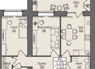 Продаю 2-ком. квартиру, 62.1 м2, Йошкар-Ола, микрорайон Западный, улица Берёзово