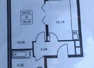 1-комнатная квартира на продажу, 38 м2, дачный посёлок Красково, Егорьевское шоссе, 1к4, ЖК Новокрасково