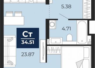 Продажа однокомнатной квартиры, 34 м2, Тюменская область, Арктическая улица, 16