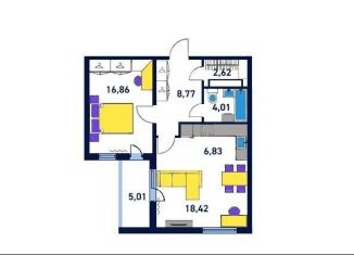 Продается 2-ком. квартира, 62.5 м2, Петрозаводск, Оборонная улица, 9, район Древлянка