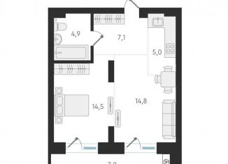 Продается 2-ком. квартира, 46.3 м2, Новосибирск, метро Заельцовская