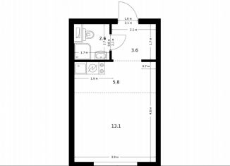 Продам квартиру студию, 25.1 м2, Москва, жилой комплекс Полар, 1.5, район Северное Медведково