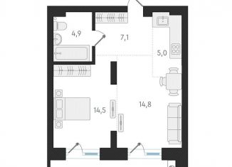 Продажа двухкомнатной квартиры, 46.3 м2, Новосибирск, метро Заельцовская