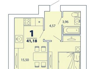 1-ком. квартира на продажу, 39.6 м2, Рязань