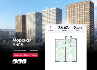 1-комнатная квартира на продажу, 36.7 м2, Санкт-Петербург, Красносельский район