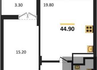 1-ком. квартира на продажу, 44.9 м2, Воронеж, Железнодорожный район