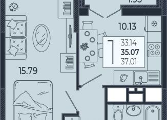 Продажа 1-комнатной квартиры, 35.1 м2, Краснодарский край, Адмиралтейский бульвар, 1