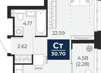 Продаю 1-ком. квартиру, 28.4 м2, Тюмень, Ленинский округ