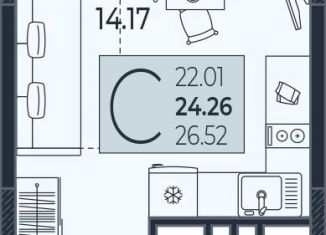 Продается квартира студия, 24.3 м2, Краснодар, Адмиралтейский бульвар, 1