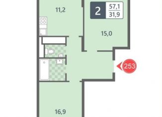 2-ком. квартира на продажу, 57.1 м2, Москва, Варшавское шоссе, 139, метро Академика Янгеля