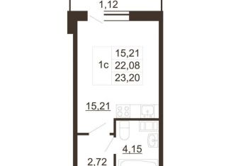 Квартира на продажу студия, 23.2 м2, Гатчина, улица Хохлова, 16