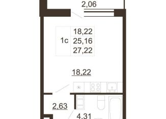 Продам квартиру студию, 27.2 м2, Гатчина, улица Хохлова, 16