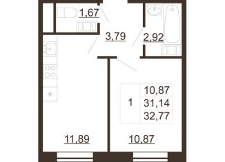 Продажа 1-ком. квартиры, 32.8 м2, Гатчина, улица Хохлова, 16