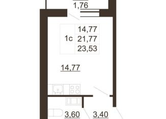 Квартира на продажу студия, 23.5 м2, Гатчина, улица Хохлова, 16