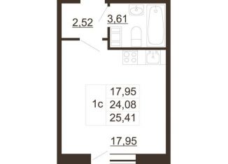 Продаю квартиру студию, 25.4 м2, Гатчина, улица Хохлова, 16