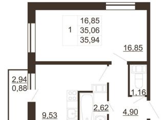 Продаю однокомнатную квартиру, 35.9 м2, Гатчина, улица Хохлова, 16