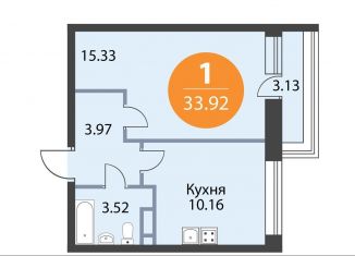 Продажа 1-комнатной квартиры, 33.9 м2, деревня Скотное, Рождественская улица, 2, ЖК Ёлки Вилладж