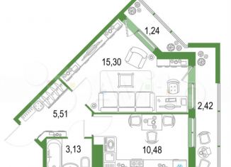 Продам 1-комнатную квартиру, 38 м2, Кудрово, Европейский проспект, 22, ЖК Европейский парк