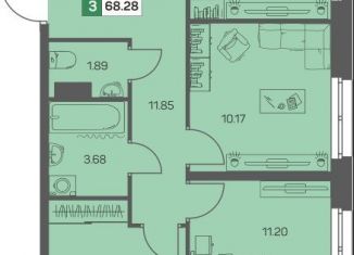 3-ком. квартира на продажу, 68 м2, Архангельск, Соломбальский округ, Советская улица, 4к1