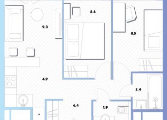 Продажа 2-комнатной квартиры, 42 м2, Москва, Окская улица, 7А, метро Окская