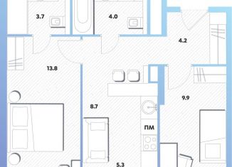 2-ком. квартира на продажу, 50.3 м2, Москва, Окская улица, 7А, метро Окская