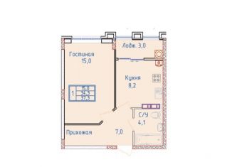 Продам 1-комнатную квартиру, 37.3 м2, Ставрополь, ЖК Суворов, улица Алексея Яковлева, 3/1