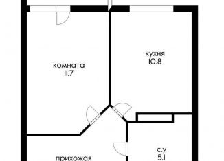 Продаю 1-комнатную квартиру, 35.1 м2, Краснодар, микрорайон КСК