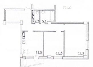 Продам 2-ком. квартиру, 72 м2, Тюмень, Заречный проезд, 39Ак2, ЖК Ривьера