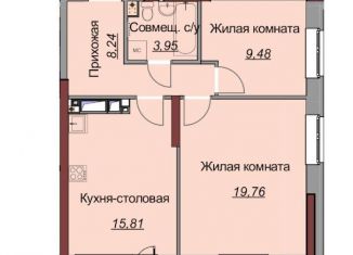 Продается 2-комнатная квартира, 60.4 м2, Ижевск, улица 10 лет Октября, 73, ЖК Покровский