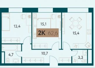 Продам 2-комнатную квартиру, 62.6 м2, Москва, Винницкая улица, 8к3, метро Раменки