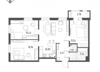 Продается 3-ком. квартира, 87.4 м2, Санкт-Петербург, Курляндская улица, 10-12, Курляндская улица