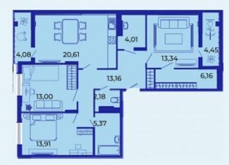 Продам 3-комнатную квартиру, 100.3 м2, Брянск, улица имени О.С. Визнюка, 18, ЖК Резиденция Гринпарк