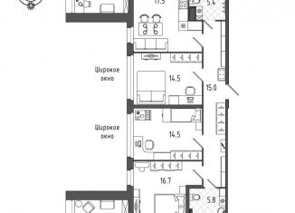 Продается трехкомнатная квартира, 96.1 м2, Санкт-Петербург, Измайловский бульвар, 4к1, ЖК Галактика Про