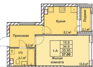 Продажа однокомнатной квартиры, 36 м2, Нижний Новгород, переулок Профинтерна, ЖК Маяковский Парк