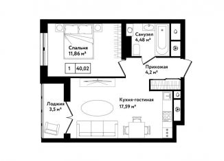 Продам 1-комнатную квартиру, 43 м2, Тульская область, улица Седова, 26к1