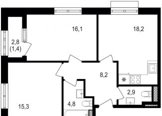 Продаю 2-комнатную квартиру, 66.9 м2, Москва, Михалковская улица, 48с8, станция Коптево