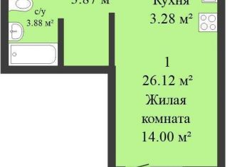 Продажа квартиры студии, 26.1 м2, Ростов-на-Дону, ЖК Платовский, улица Теряева, 4